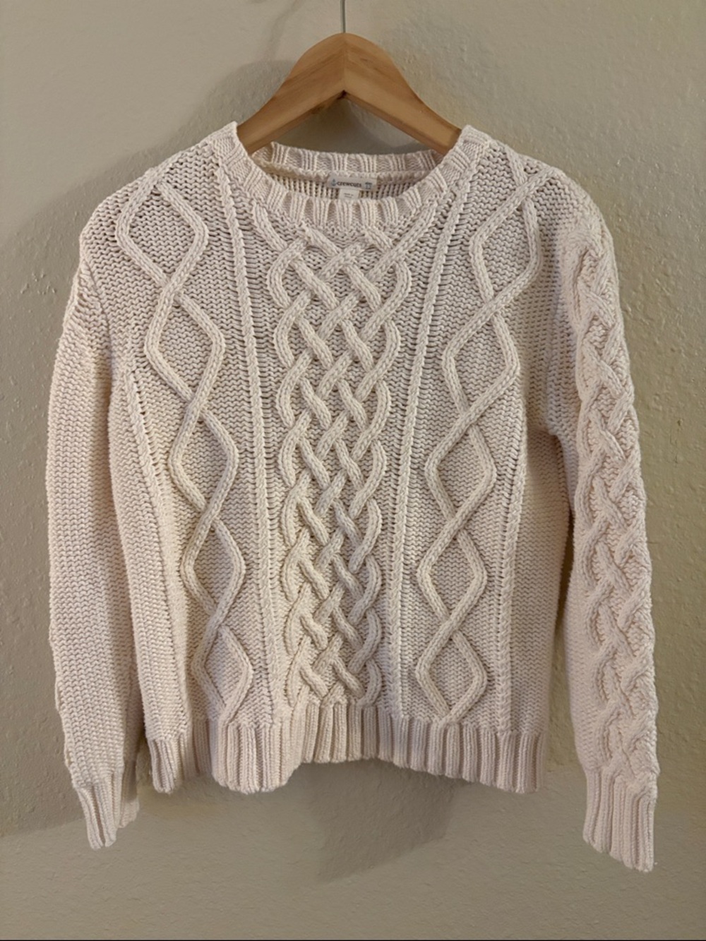 J. Crew Crewcuts Classic Cable Knit Boys Sweater - Cream Size 12 Fisherman Kids